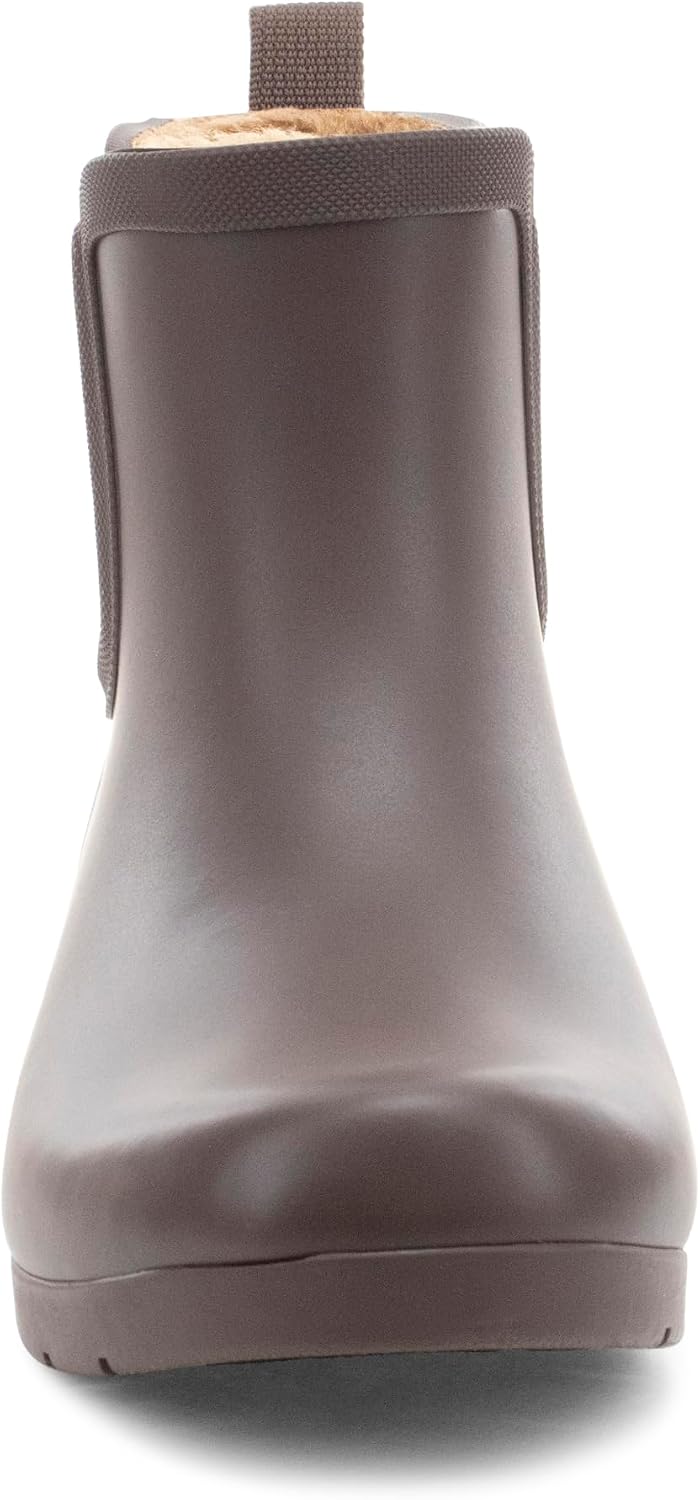 Chooka Women's Delridge Waterproof Faux Fur Chelsea Rain Boot Slip On