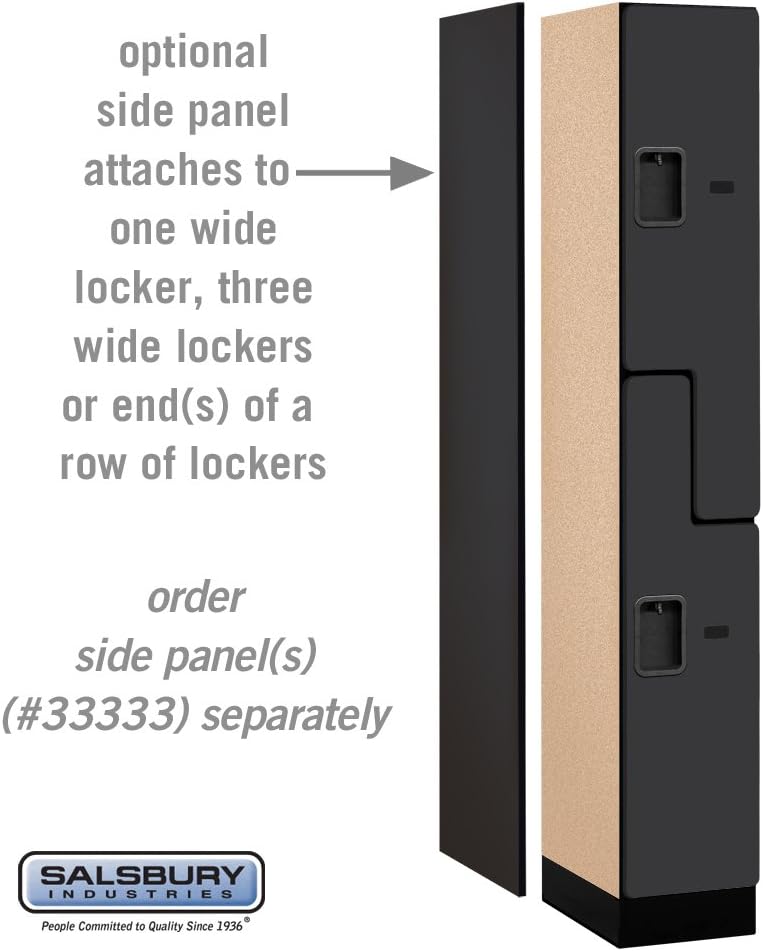 Salsbury Industries 2-Tier S-Style Designer Wood Locker with One Wide Storage Unit, 6-Feet High by 18-Inch Deep, Mahogany