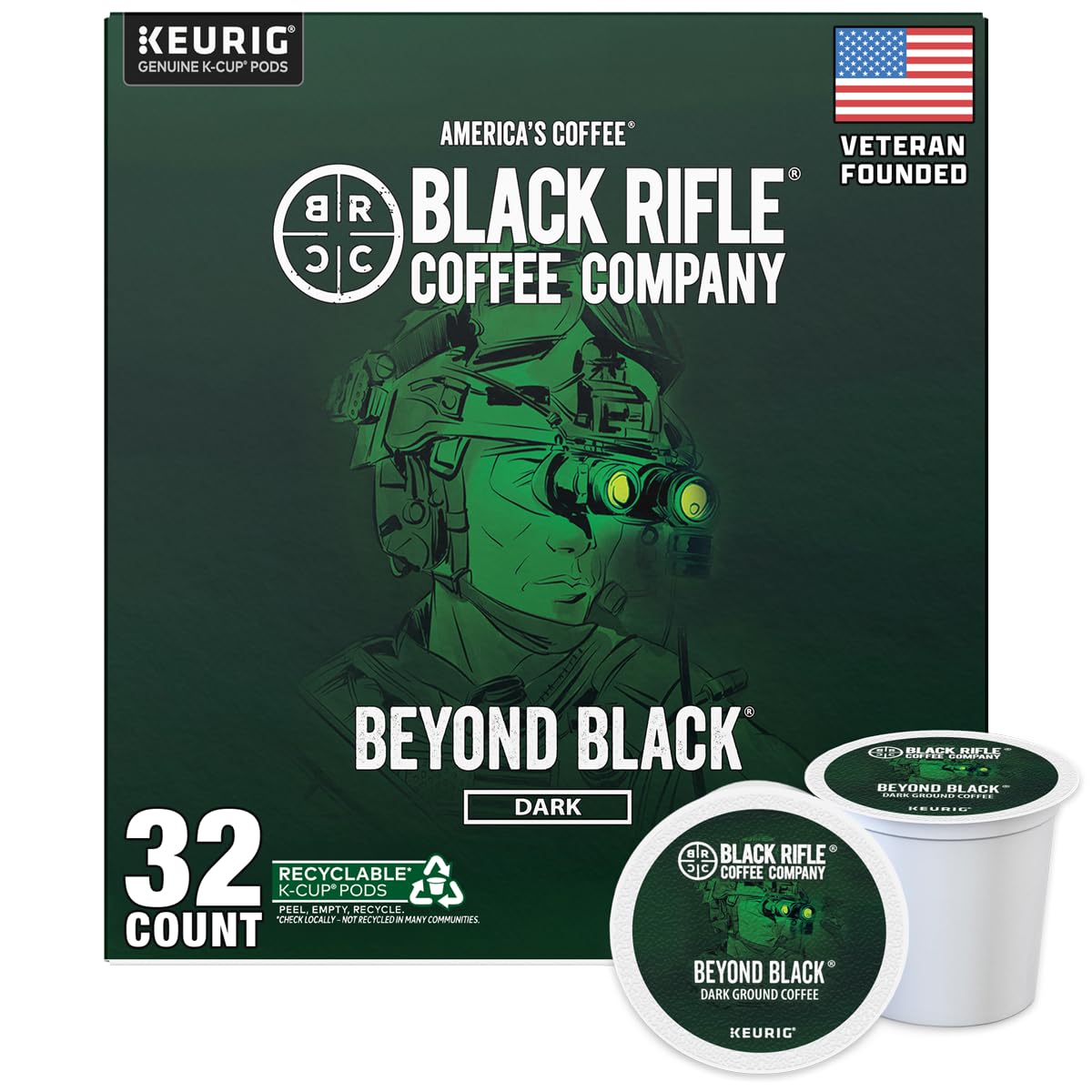 Black Rifle Coffee Dark Roast K Cup Coffee Beyond Black 32 Count