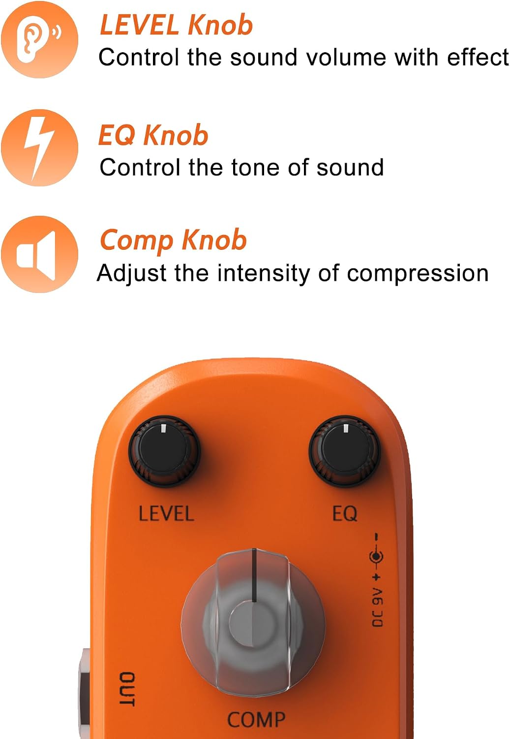 AZOR 5 Band Bass EQ Pedal, Aluminium Alloy True Bypass Equalizer Effect Pedal, Compact Mini Tone Control Pedal for Electric Bass Guitar