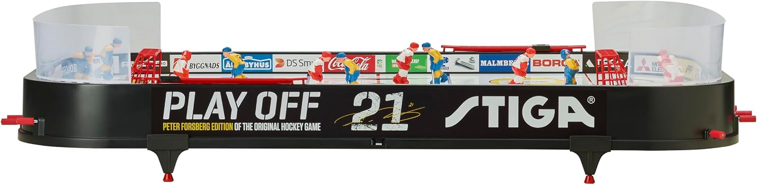 STIGA Table-Top Rod Hockey Game Play Off 21 – Classic Ice Hockey Action with Enhanced Features, Easy Assembly, Includes 2 Pucks – Fun for All Ages
