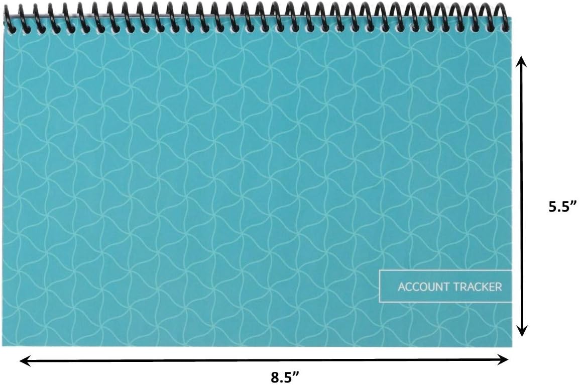 The Superior Register - Simple Account Tracker - Big Checkbook Register & Financial Ledger - Debit Card Register - Bank Register - 1 Pack, Teal, Wide Edition