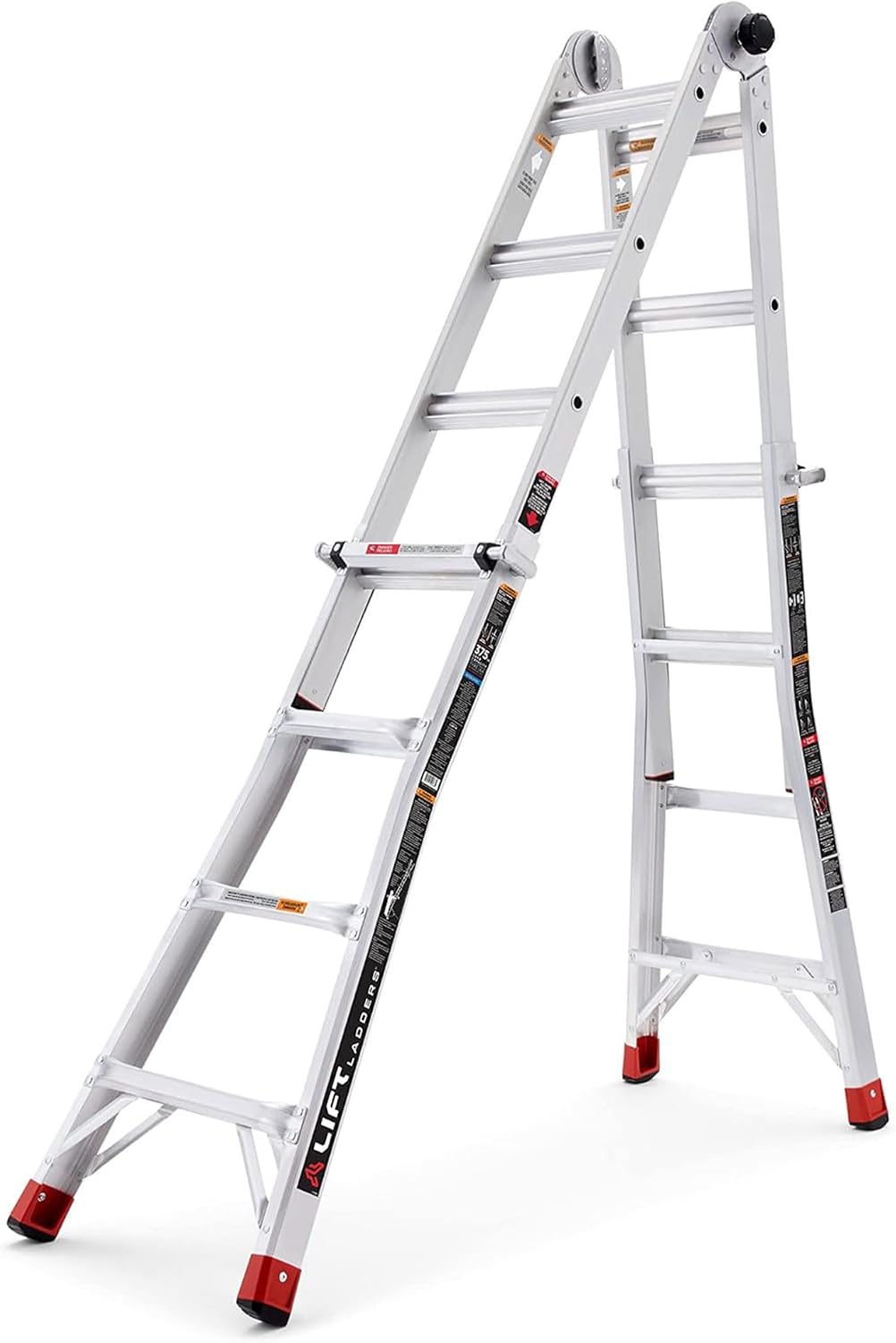 Lift Ladders 18-Ft Multi-Position Aluminum Ladder, 5-in-1, 300 lb. Capacity