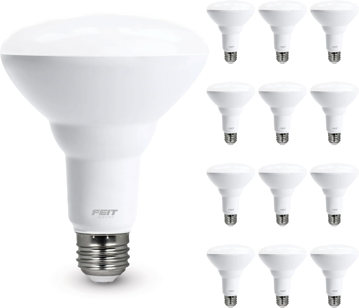 Feit Electric BR30 LED Light Bulbs, 65W Eq, Soft White, 3 Pack