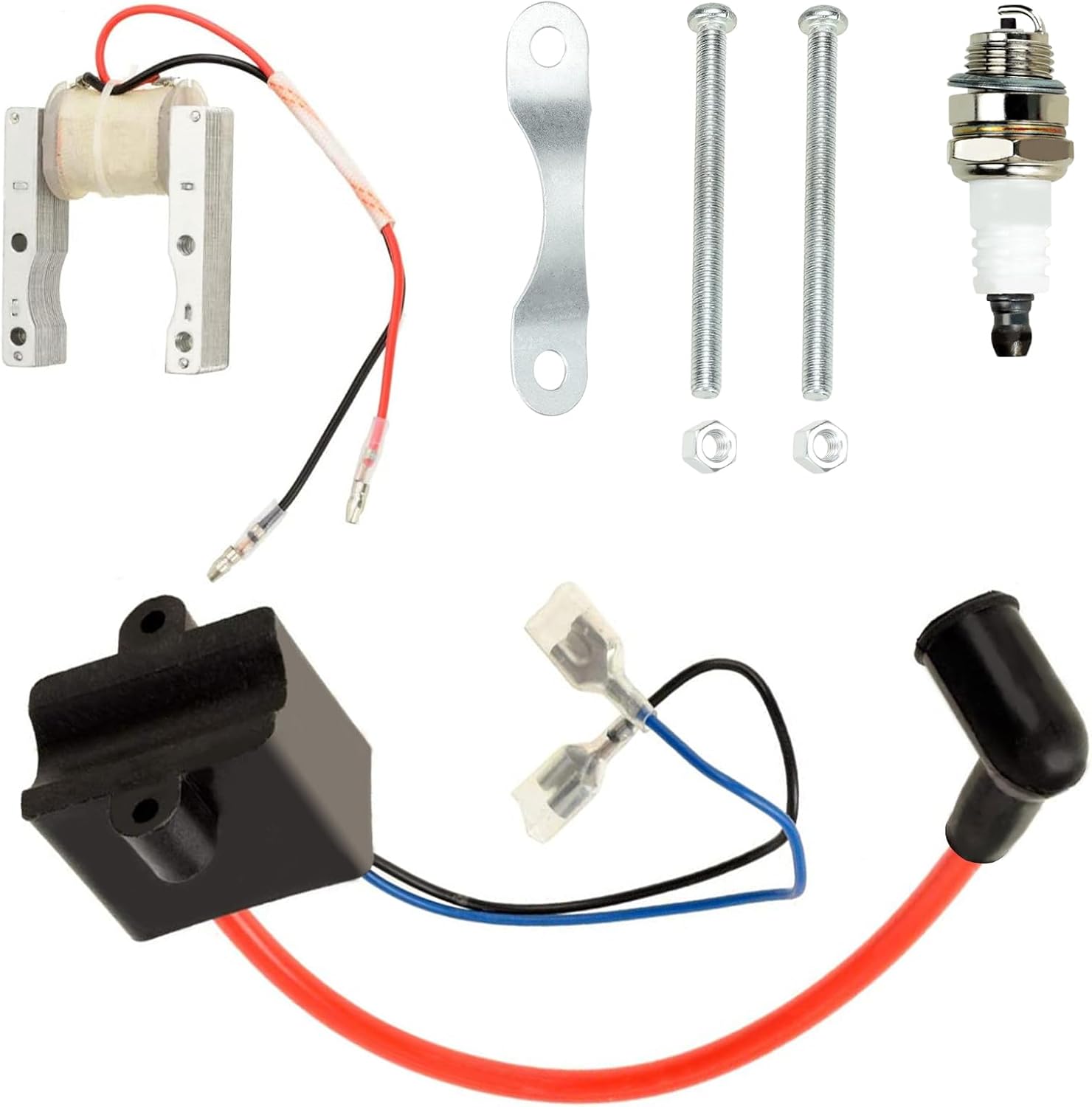 HIAORS 80cc Motorized Bike CDI Ignition Coil Magneto Coil Spark Plug Kit for 50cc 49cc 2 Stroke Engine PK80 BT80 YD100 Bicycle Motor Motorcycle High