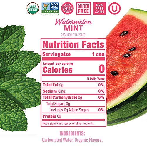 Nixie Organic Watermelon Mint Sparkling Water 8 Pack, 12 FZ