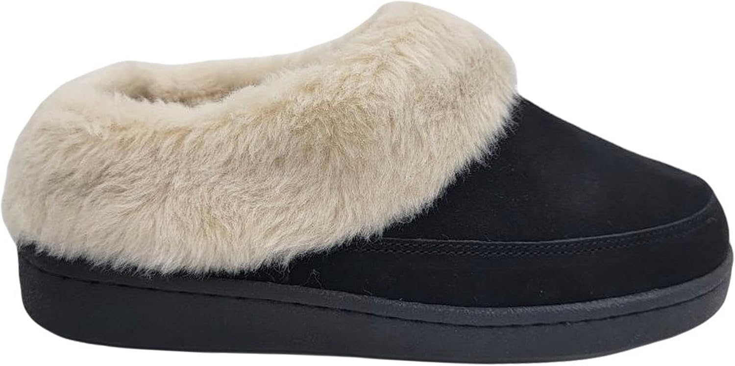 Clarks Womens Faux Fur Lined Clog Slippers Warm Cozy Indoor Outdoor Plush Slipper for Women