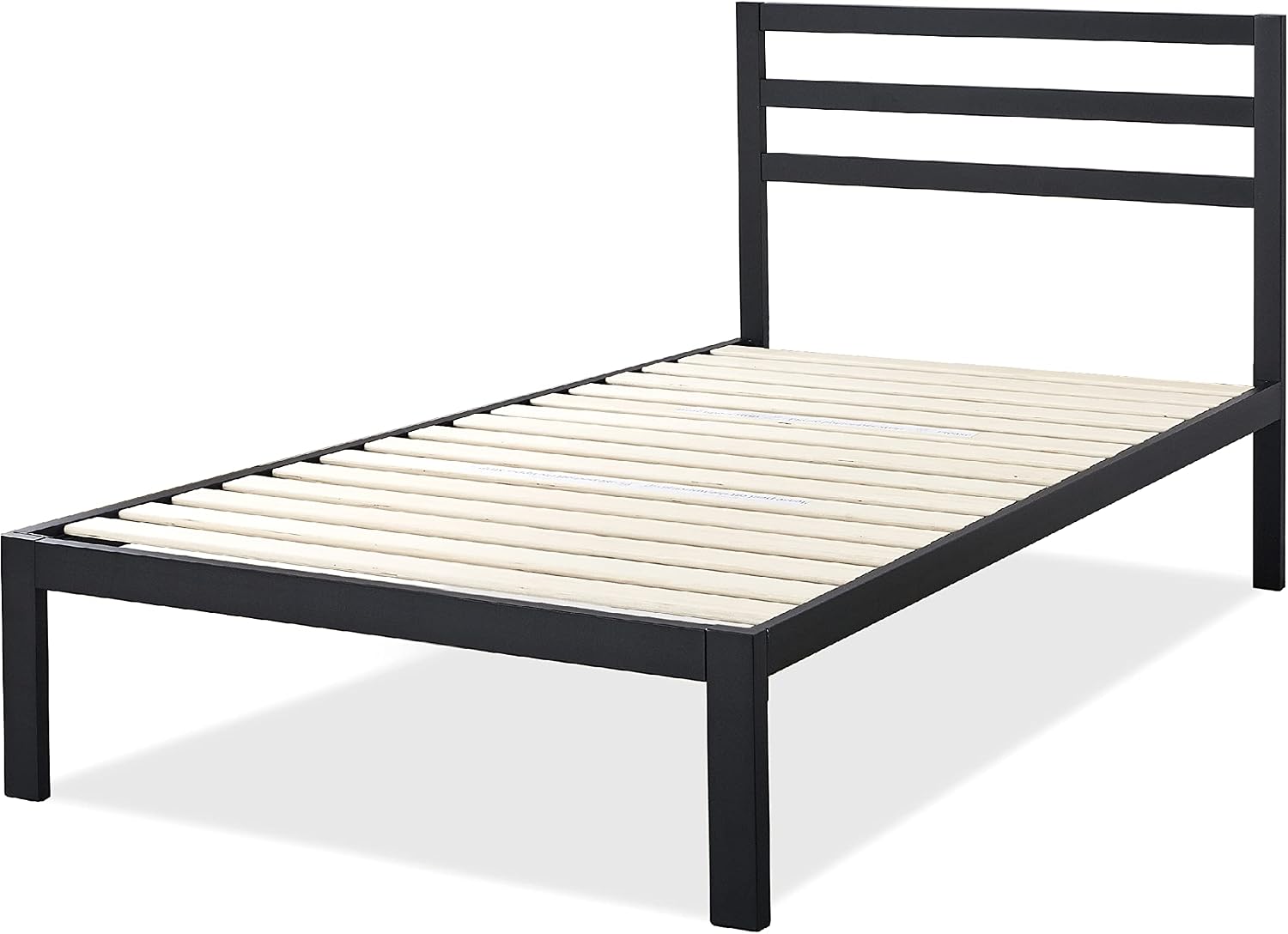 ZINUS Mia Metal Platform Bed Frame with Headboard, Wood Slat Support, No Box Spring Needed, Easy Assembly, Queen