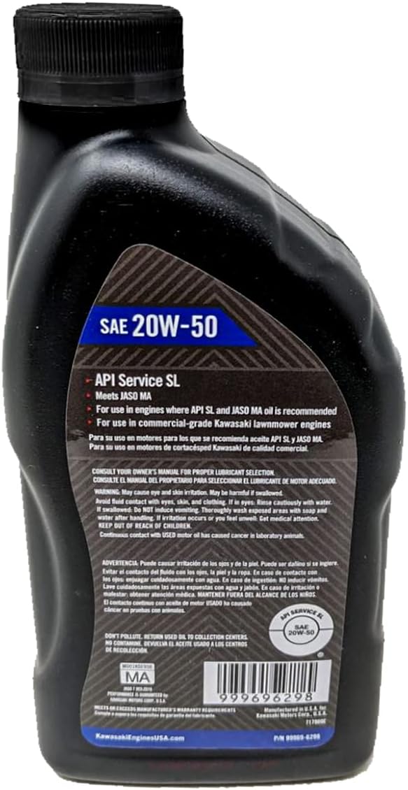 12PK SAE 20W50 4-Cycle Engine Motor Oil OEM# 99969-6298 Quart Bottle