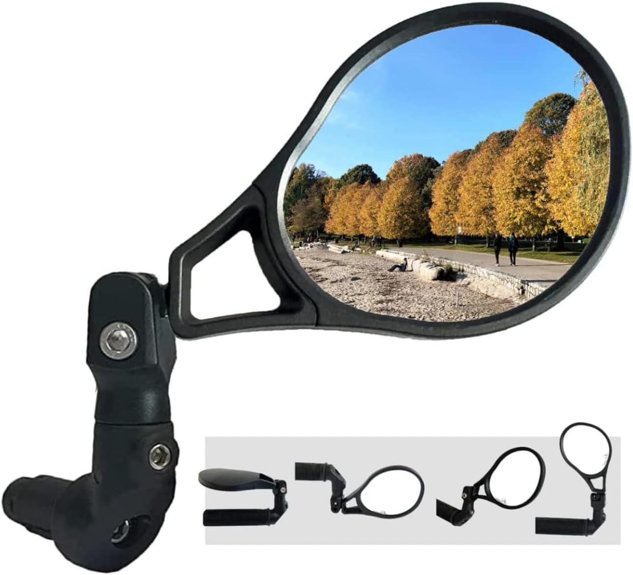 Hafny E13 Approved E-Bike Mirror, Large Surface Bar End Bike Mirror, HD Automotive Glass Bicycle Mirror, Safe Blast-Resistance Cycling Mirror