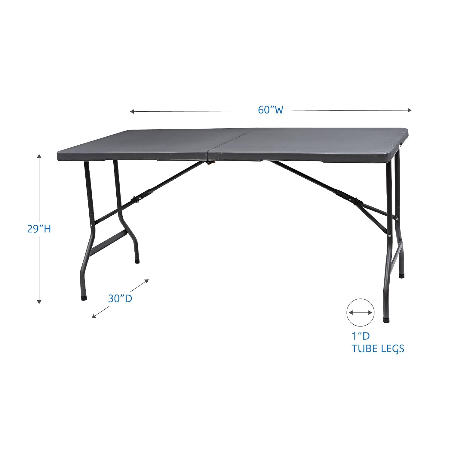 Iceberg IndestrucTable Classic Center-Folding Table, 5 ft, Platinum Granite | Measures 60" x 30" x 29", holds up to 250 lbs, indoor and outdoor use, center-folding for easy carry, ideal for camping
