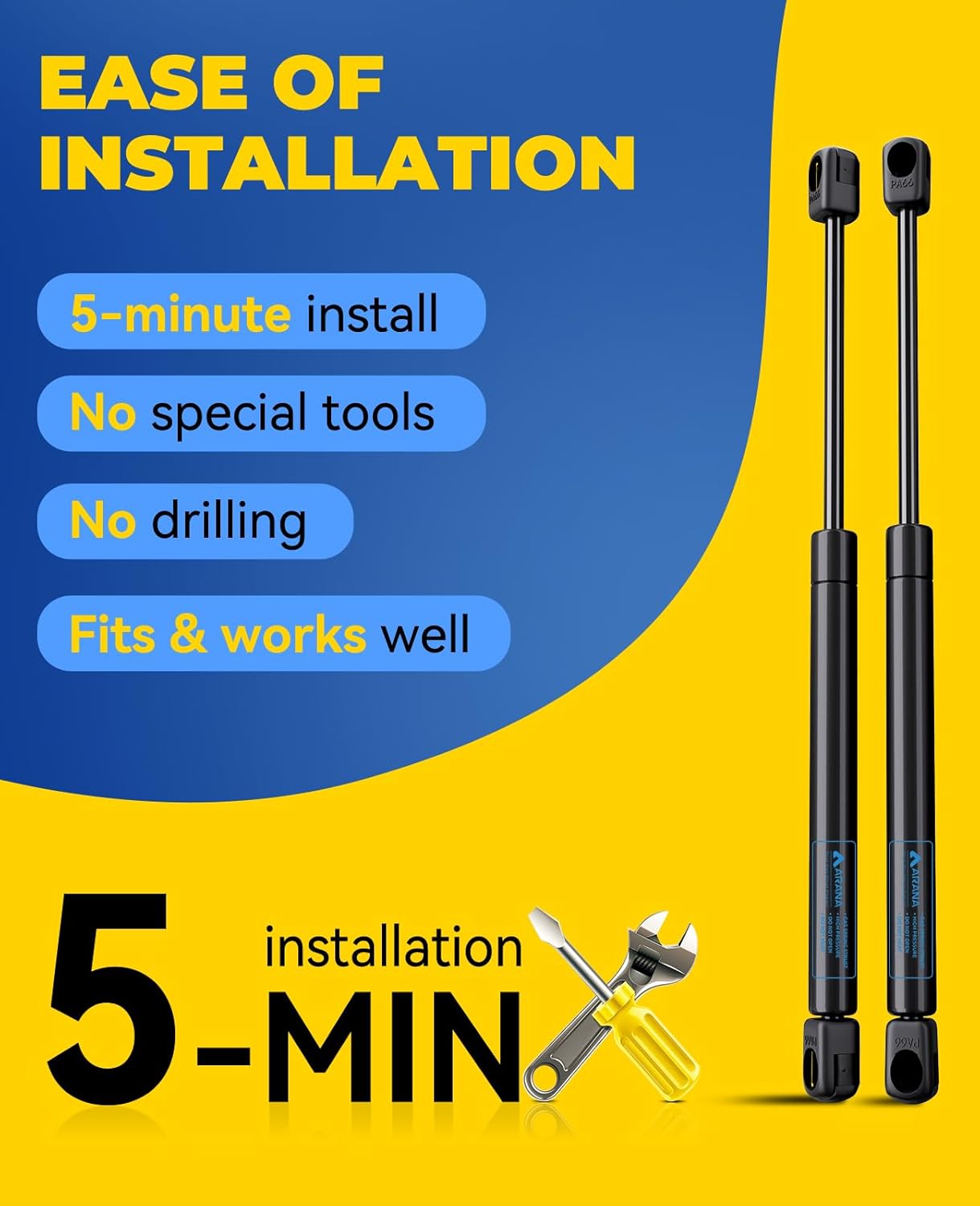 ARANA C16-11028 12 inch 40lb Gas Struts for Weatherguard Tool Box, 2PCS