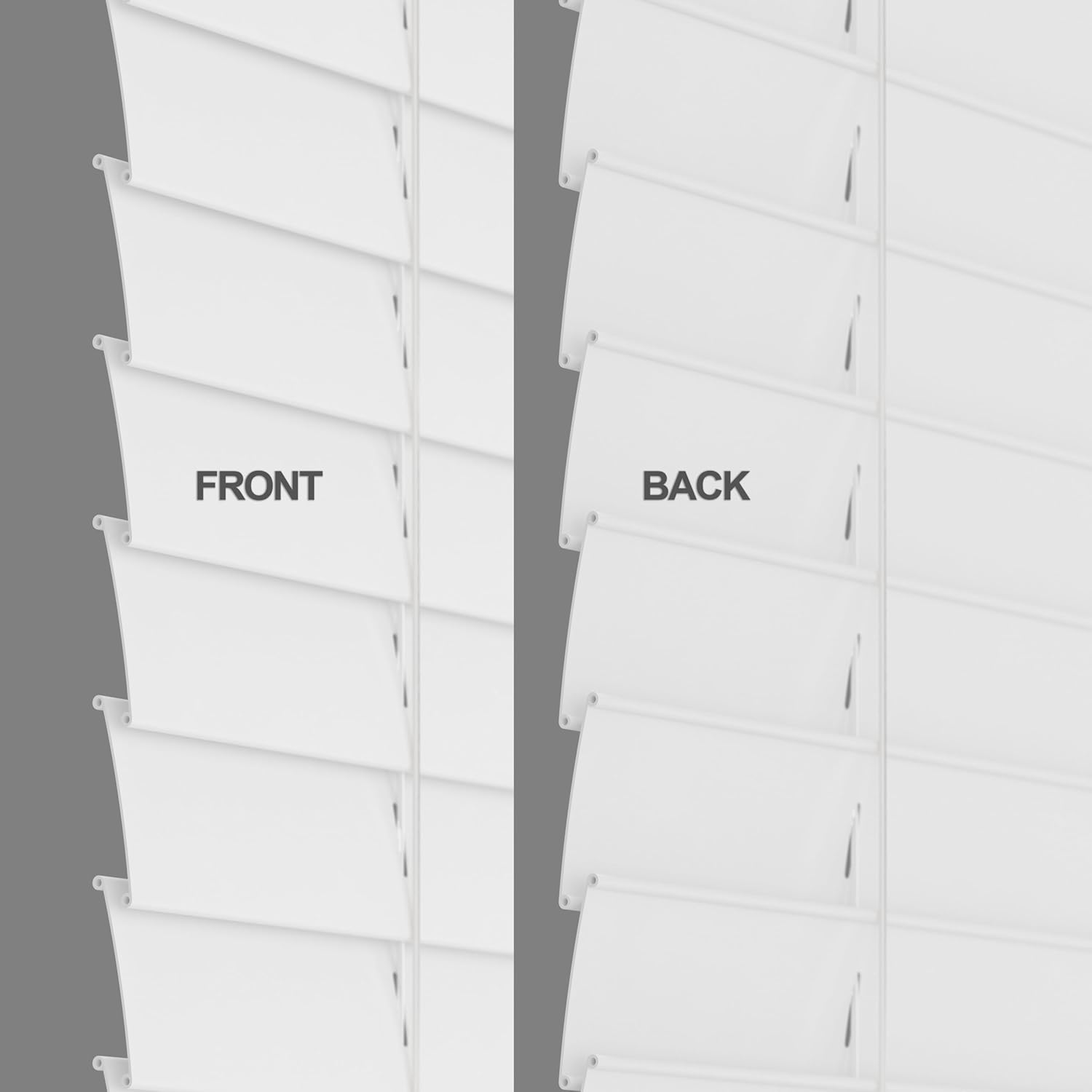 Lumino 2" Flat Slat Faux Wood Blinds, 34" W x 60" L White | Cordless, Built in Valence for Easy Installation, Custom Sizes