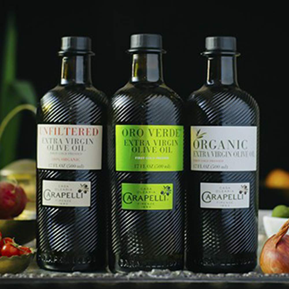Carapelli - Oro Verde Extra Virgin Olive Oil: First Cold-Pressed EVOO – 33.8 Fluid Ounces (1 Liter)