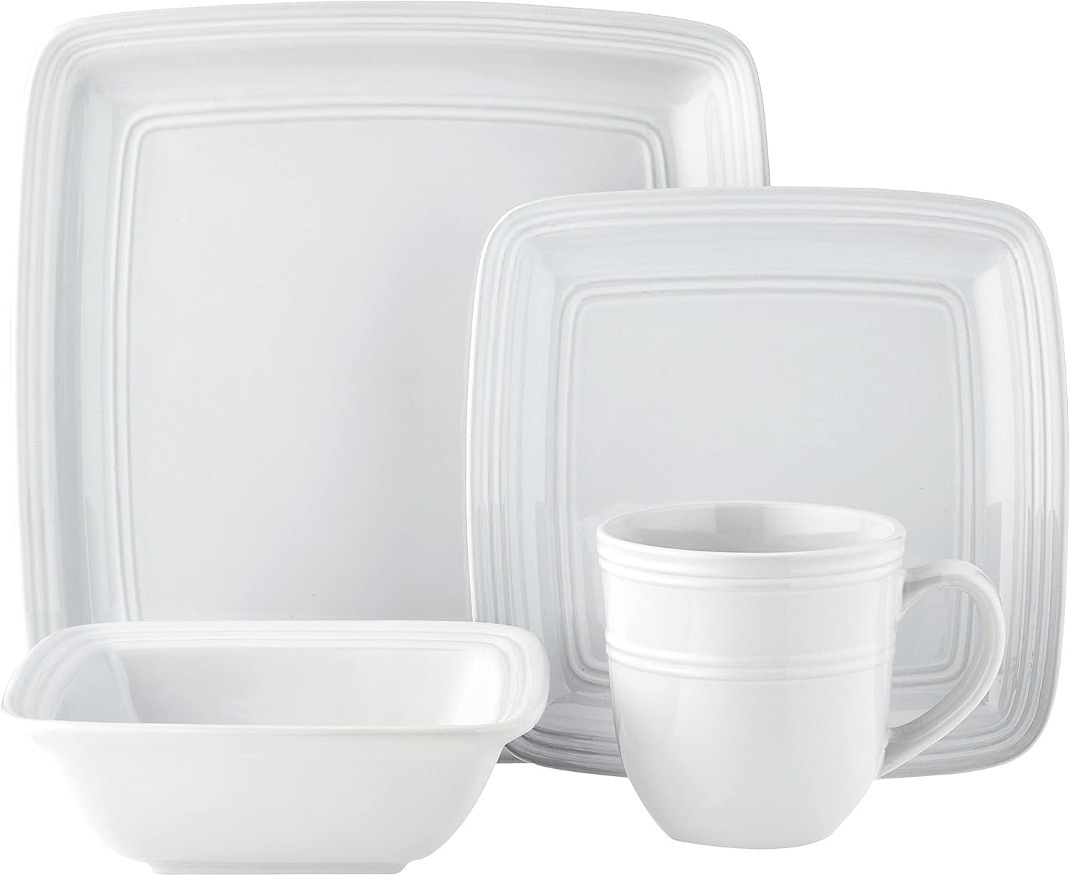 American Atelier Square Dinnerware Sets | White Kitchen Plates, Bowls