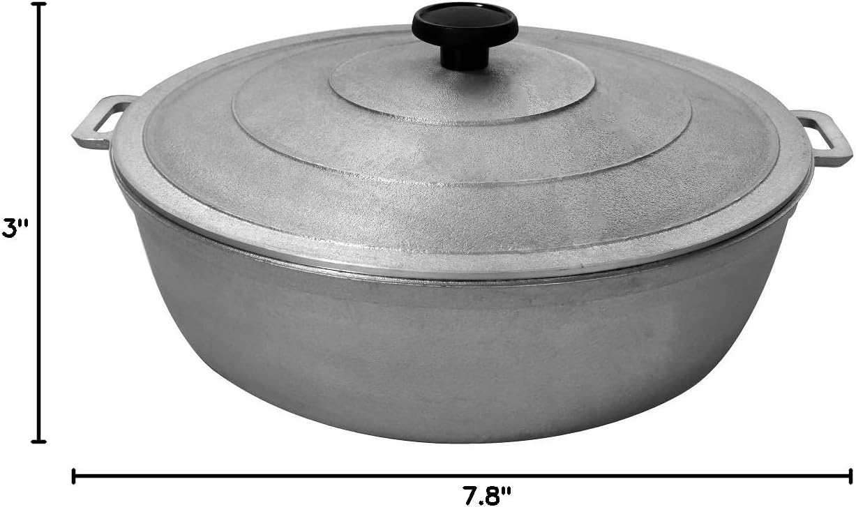 UNIWARE 9900 Super Quality Aluminum Caldero,Dutch Oven,2.6 QT,Silver (22cm (8.7-Inch))