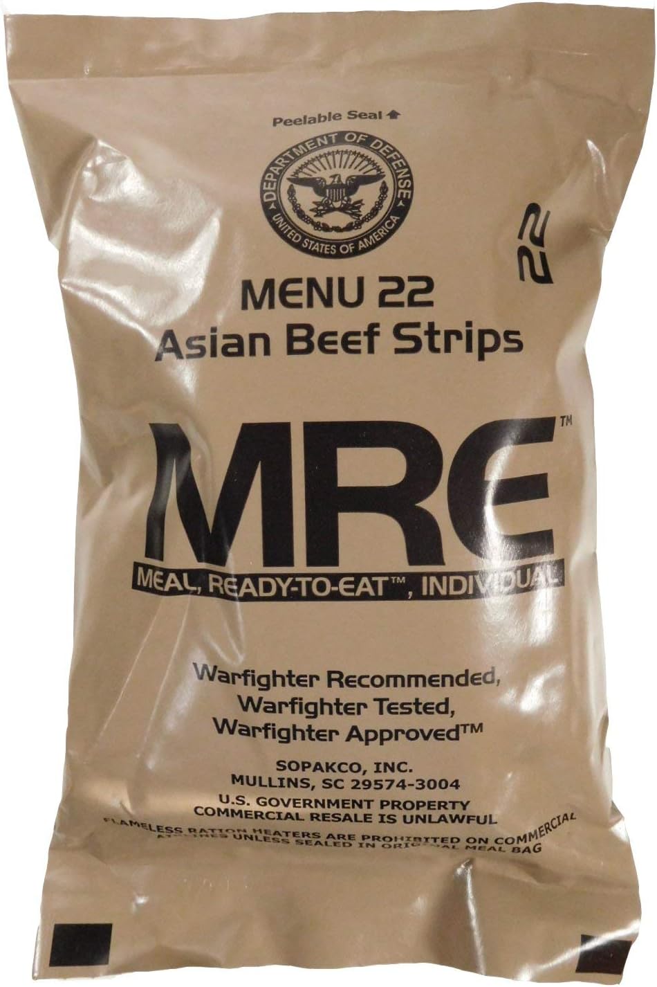MREs (Meals Ready-to-Eat) Genuine U.S. Military Surplus (1 Pack) Assorted Flavor | Ready-to-Eat Shelf-Stable Meal | Genuine Military Surplus | Long