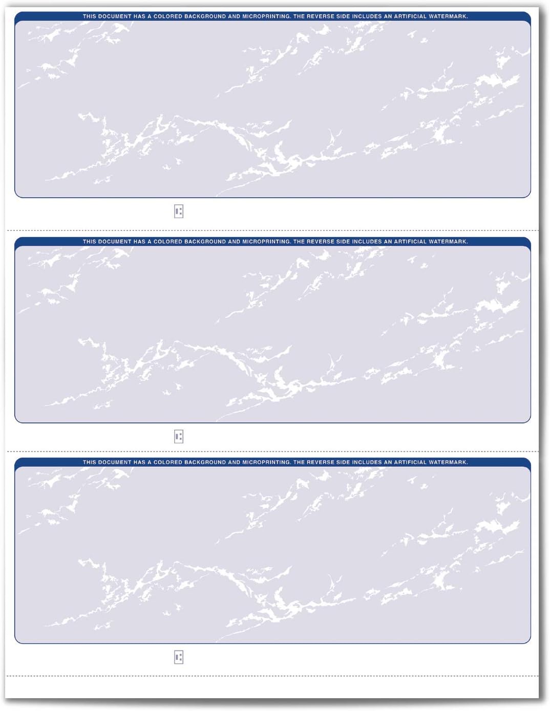 VersaCheck Secure Checks - 750 Blank Business Checks - Blue Prestige - 250 Sheets Form #3000-3 Per Sheet