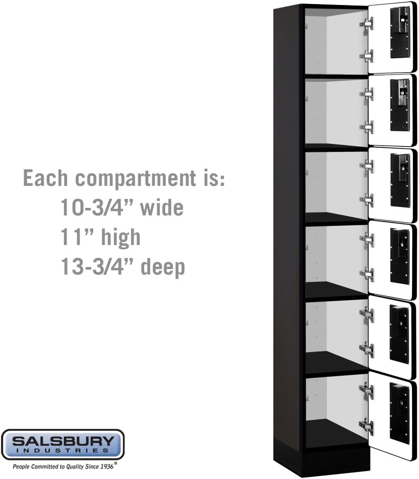 Salsbury Industries 36365MAH Six Tier Box Style Designer Wood Locker, 6' 3" x 15", Mahogany