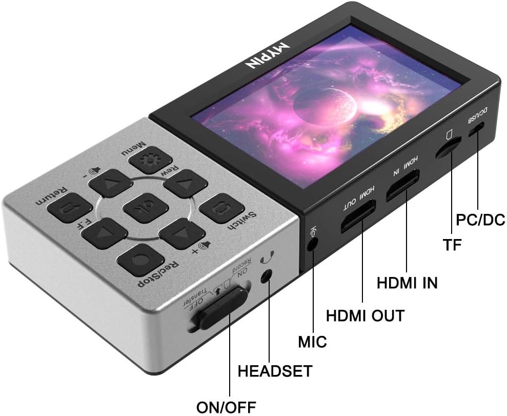 1080P@60fps Capture Card with 3.5 Inch LCD and Remote Control, HDMI Video Recorder for PS4, Xbox One, LiveTV, DVR