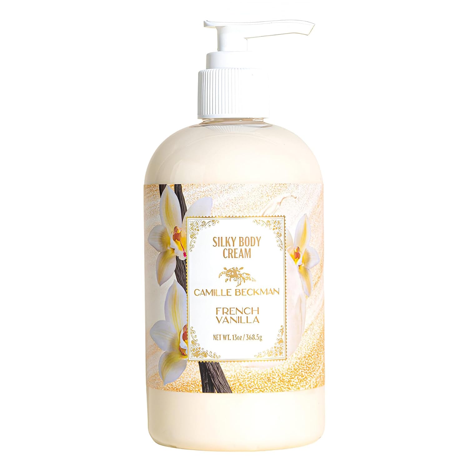 Camille Beckman English Lavender Silky Body Cream, Moisturizer, 13 oz | Sweet almond oil, glycerin, aloe & vitamin E; non-greasy vegan formula; fresh lavender scent; for all skin types; USA made