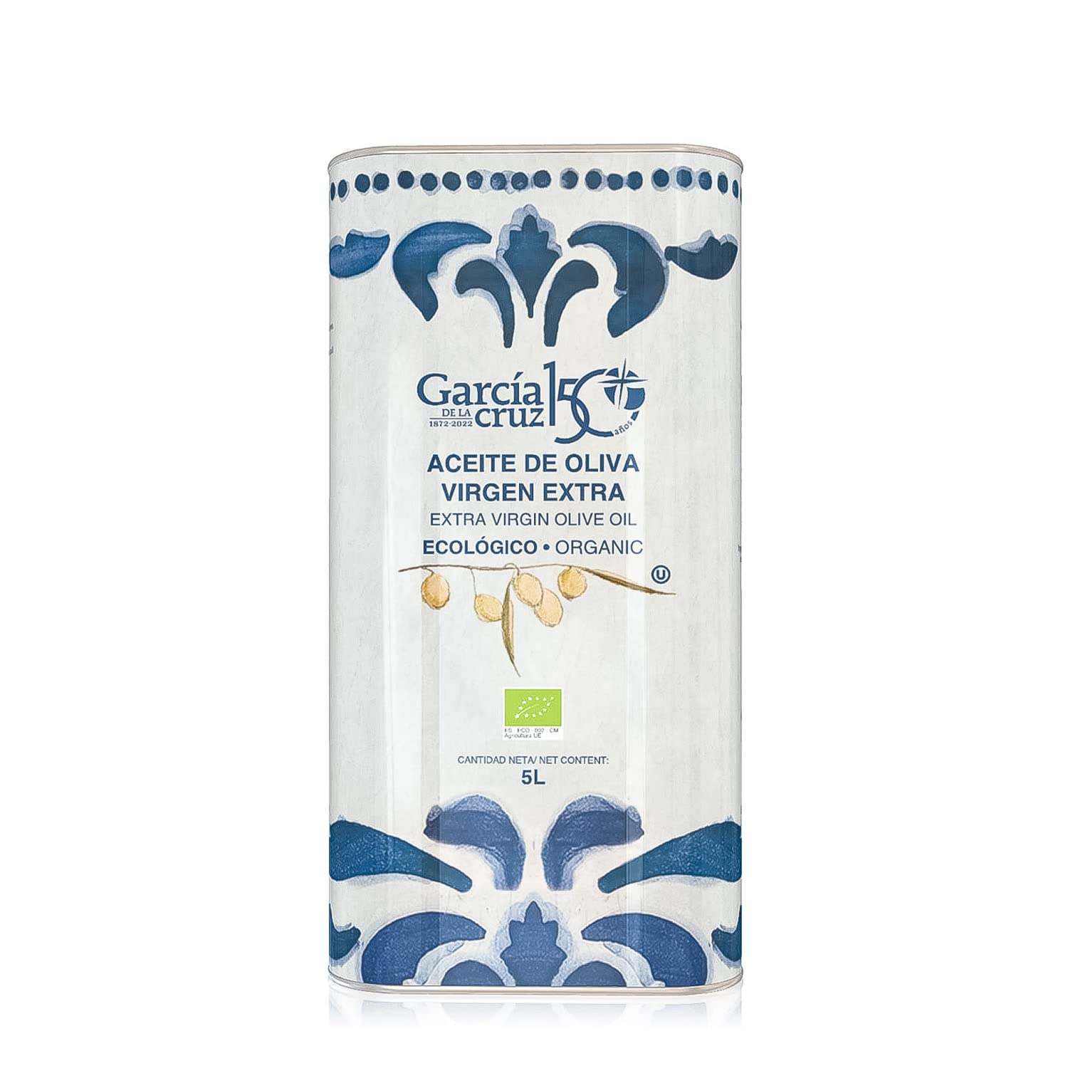 GARCÍA DE LA CRUZ - Organic Extra Virgin Olive Oil, Cooking Oil, Olive Variety, Smooth Body, Origin Spain, Montes de Toledo, Packed in Tins - 3L