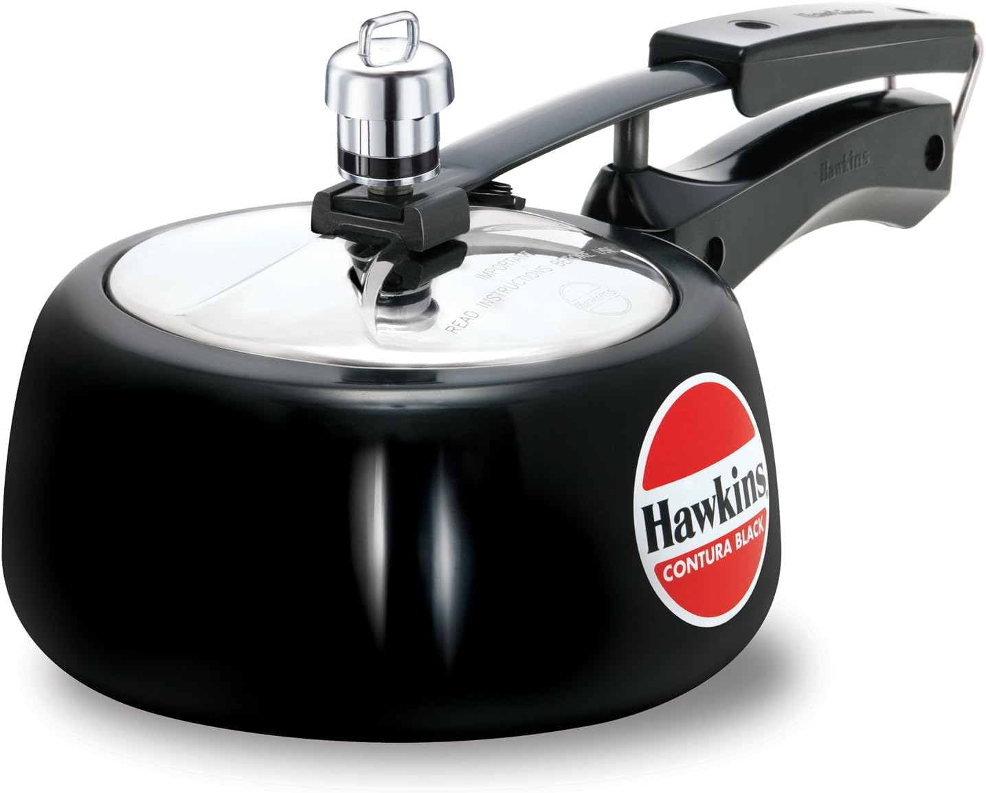 Hawkins 3.5 Litre Contura Black Pressure Cooker, Hard Anodised Inner Lid Cooker, Handi Cooker, Black (CB35)