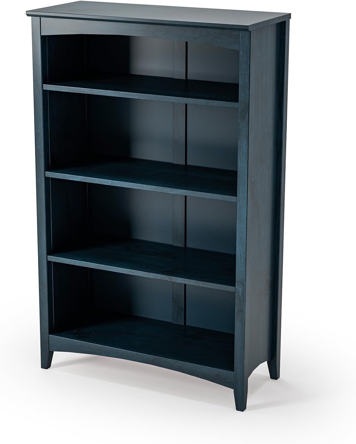 Shaker Style 3 Shelf Bookcase / Solid Wood / 36" High / Adjustable Shelving / Closed Back / Display Bookshelf for Living Room, Bedroom, Home and Office, White