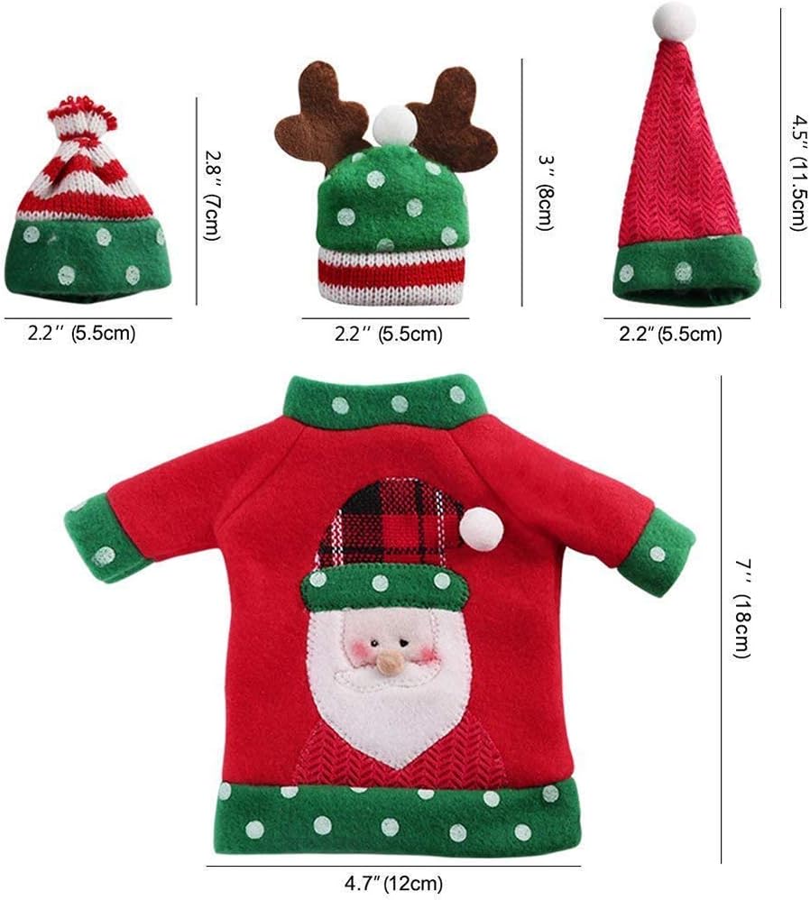 Ugly Christmas Sweater Wine Bottle Cover Set