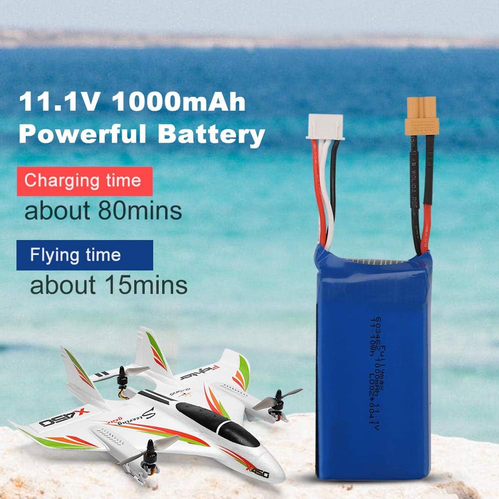GoolRC WLtoys XK X450 RC Airplane, 2.4GHz Remote Control Airplane, 6 Channel Brushless Motor Aircraft