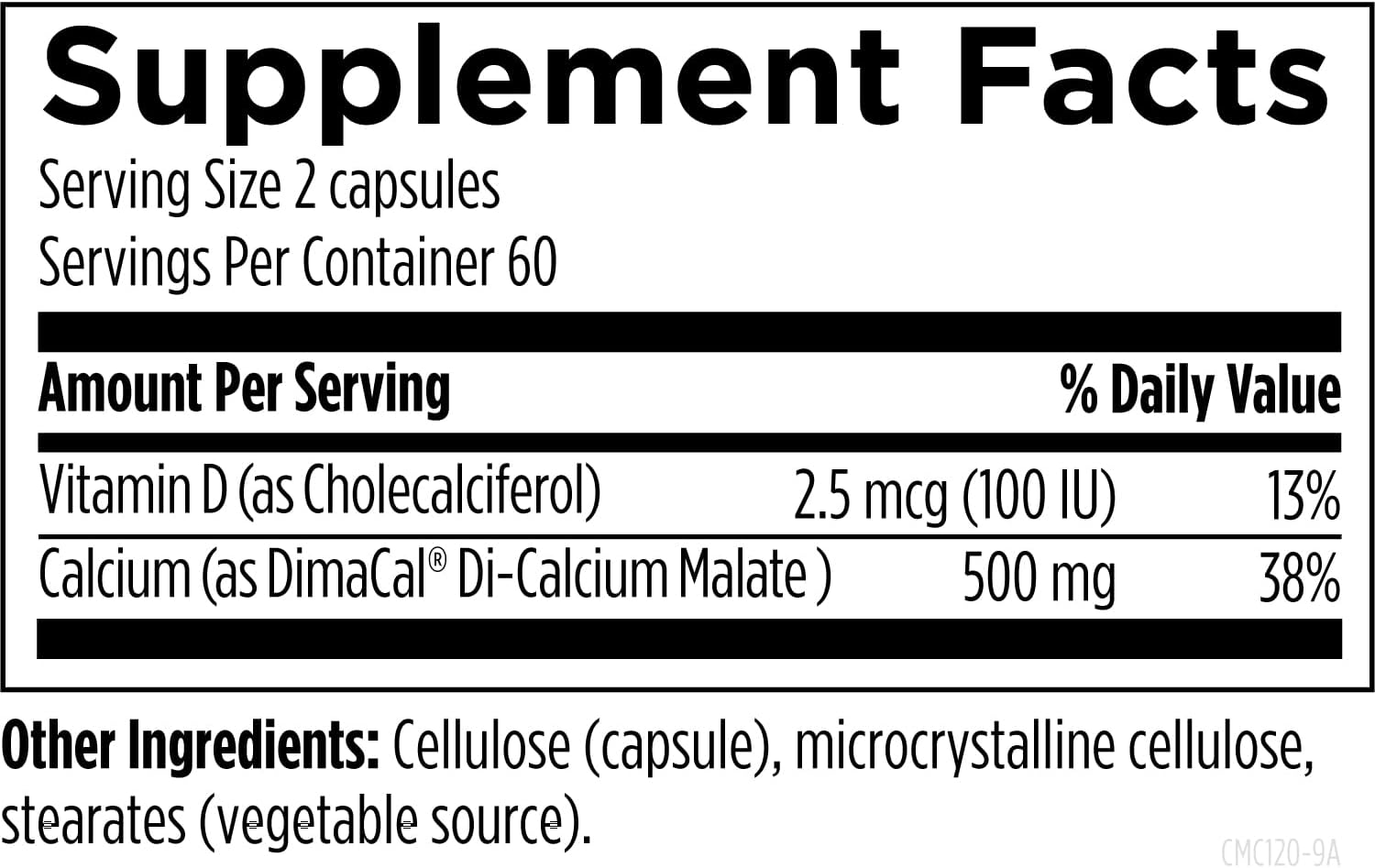 Designs for Health Calcium Malate - 500mg Calcium Malate Chelate + Vitamin D (D3) Bone Support Supplement for Women + Men - Non-GMO (120 Capsules)