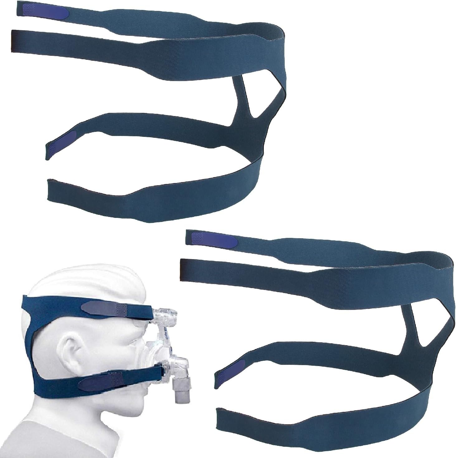 CPAP Mask Headgear Strap, Universal CPAP Supplies Strap for CPAP Mask | Universal CPAP Mask Strap, Magic Tape Adjustable, Medical-Grade Soft Fabric, Durable Replacement for Most CPAP Masks, Blue