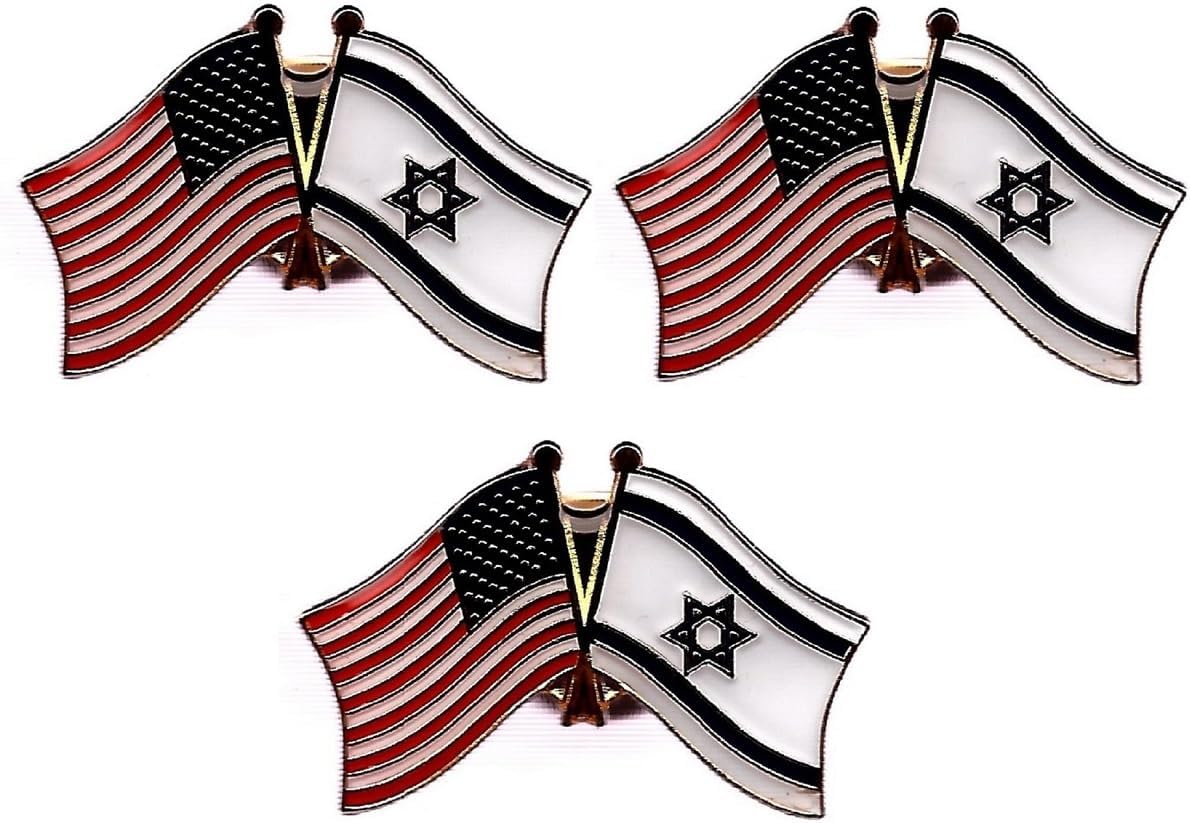 3 National Country Flag Crossed Enamel Flag Pins Pack of 3 Friendship Double Flags