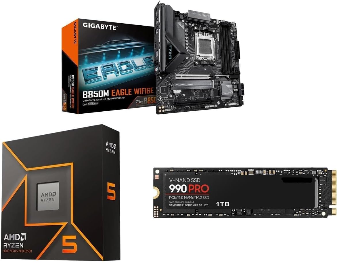 NEWEGG Motherboard CPU Memory Combo - B550M Micro ATX Motherboard Bundle with Ryzen 5 5500 6-Core 3.6 GHz CPU and 16GB (2 x 8GB) 288-Pin PC RAM DDR4 3600 Desktop Memory
