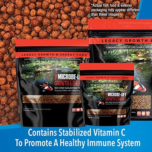 MICROBE-LIFT High Growth and Energy Floating Fish Food Pellets for Ponds, Water Gardens, and Fountains, Safe for Live Goldfish and Koi, 5.25 lbs
