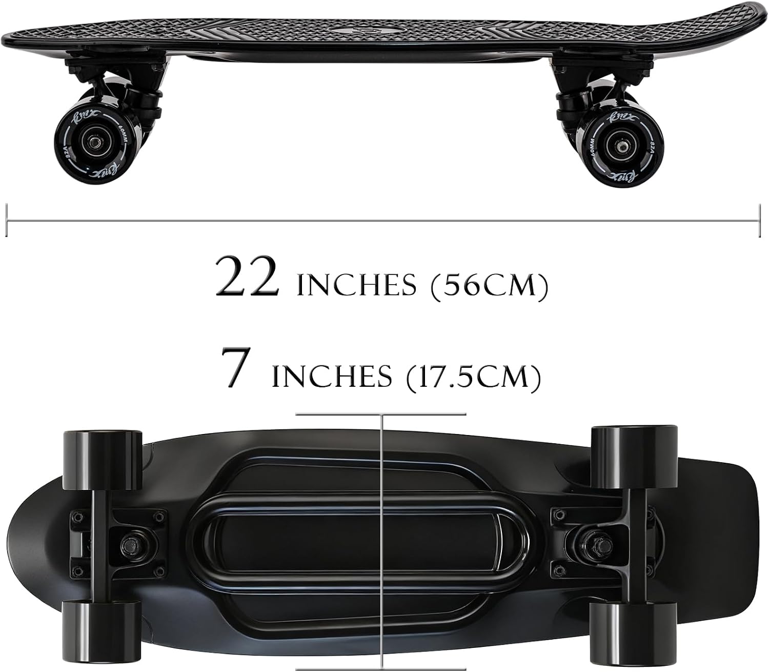 KMX Classic Retro Mini Cruiser Skateboard for Kids, Teens, Adults
