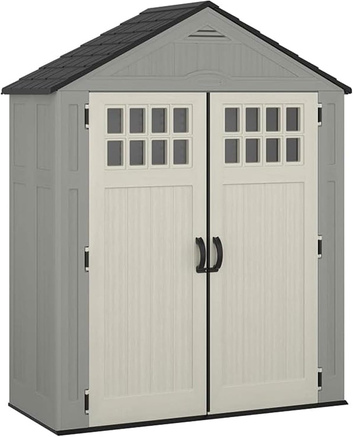 Suncast Everett 6x3 ft Vertical Storage Shed - Resin Outdoor Garden Shed with Floor, Windows
