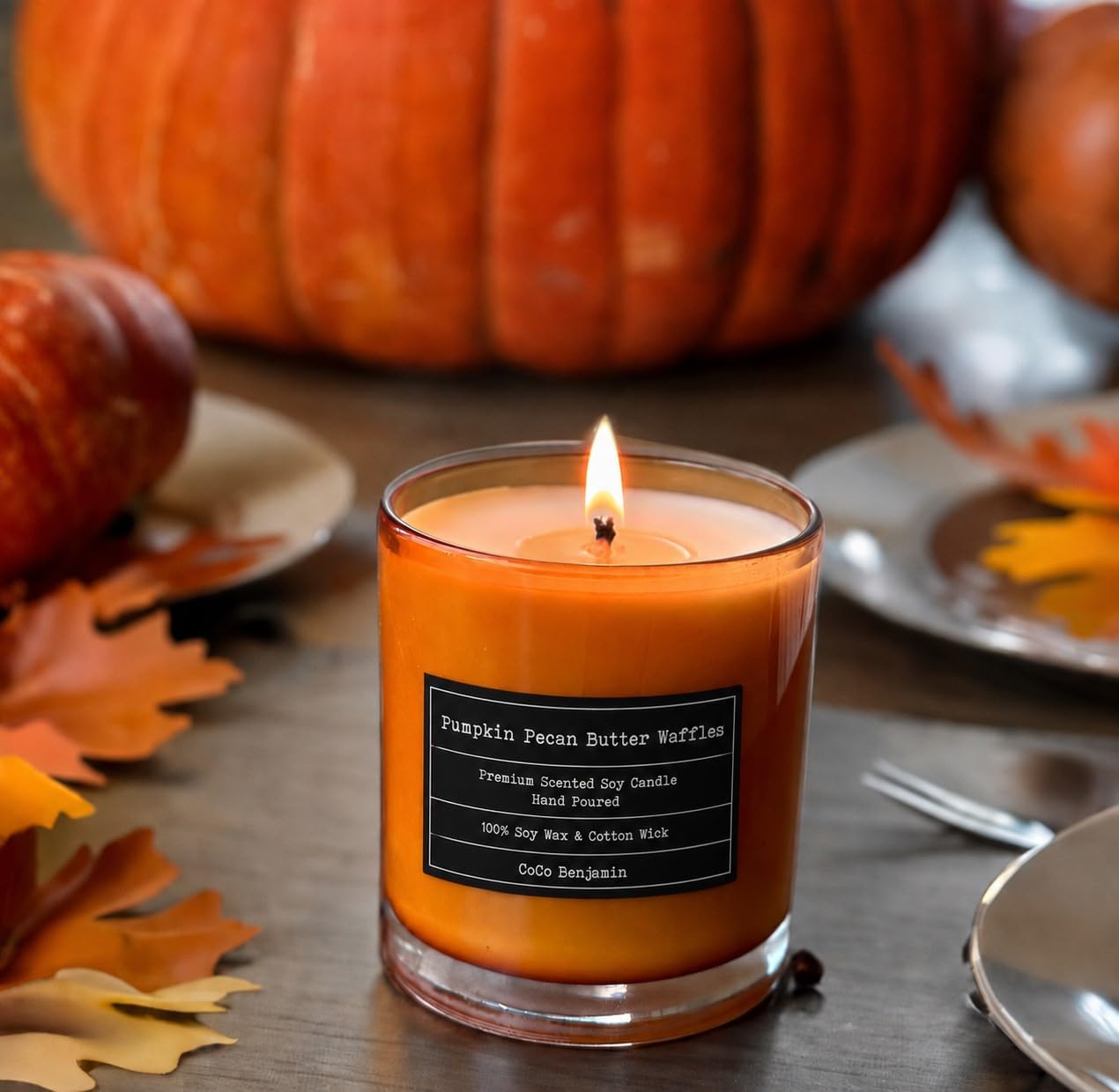 100% Natural Soy Wax Candle by CoCo Benjamin - Highly Scented & Hand-Poured Luxury Candle ((Majestic Balsam Fir Trees) - Clean Burning Cotton Wick