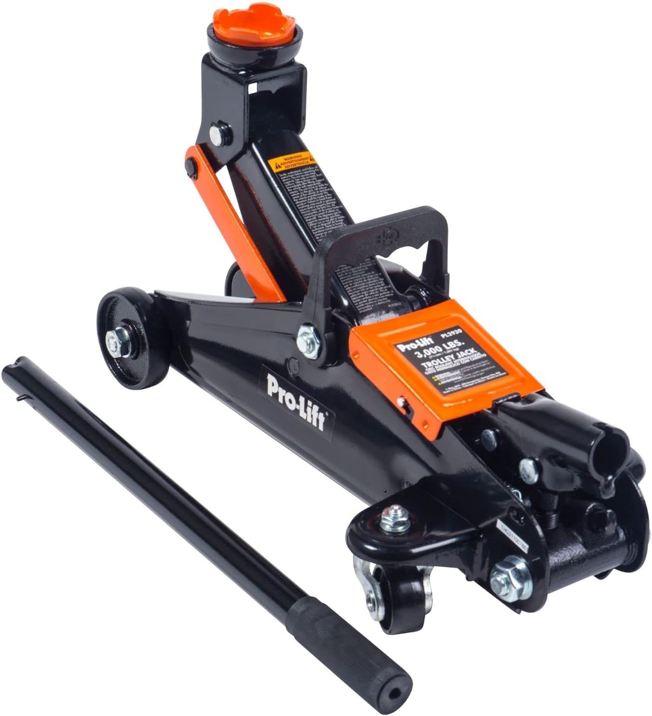 Pro-LifT F-2315PE Grey Hydraulic Trolley Jack Car Lift with Blow Molded Case-3000 LBS Capacity, 12 Inch, Black