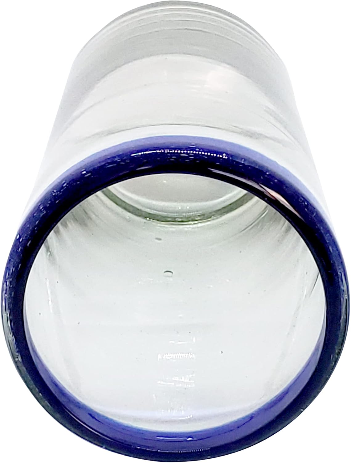 Cobalt Blue Rim 120 oz Pitcher and 6 Drinking Glasses set, Recycled Glass, Lead-free, Toxin-Free (Pitcher & Glasses)