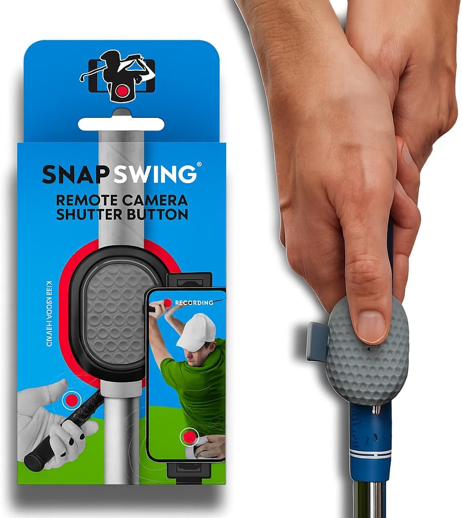 SnapSwing Hands-Free Golf Swing Recorder – Instantly Film Every Swing from Your Club Grip – Fix Your Swing Faster Without a Coach – Bluetooth