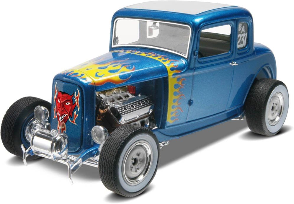 Revell 1932 Ford 5 Window Coupe 2N1 Car Model Building Kit 1:25 Scale | 1:25 scale model car kit, '32 Ford 5 Window Coupe 2N1, 191 parts