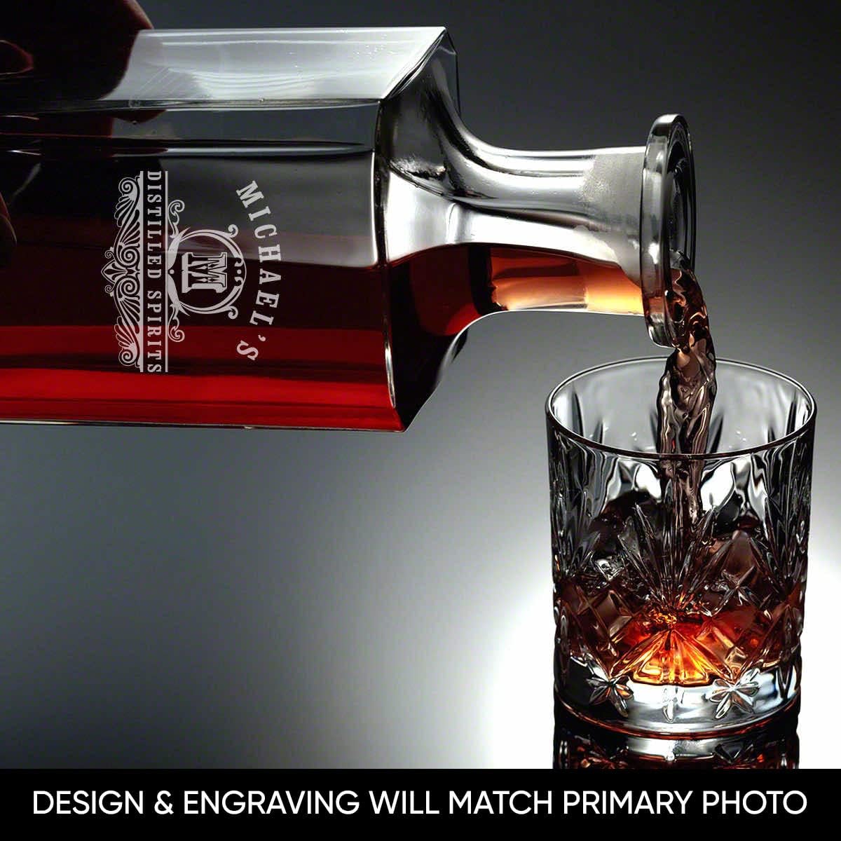 Personalized Whiskey Decanter - Luxury Bourbon & Scotch Decanter for Liquor