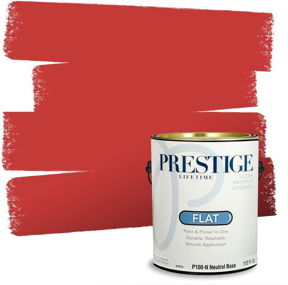 PRESTIGE Paints Exterior Paint and Primer In One, 1-Gallon, Satin, Comparable Match of Sherwin Williams* Real Red*