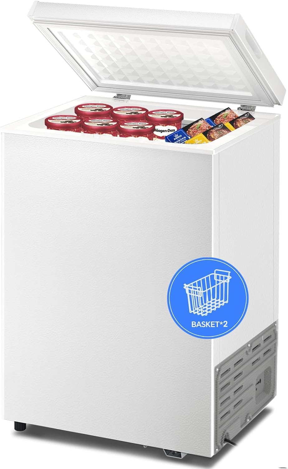 Kismile 7.0 Cubic Feet Chest Freezer, Deep Freezer for Home, Black