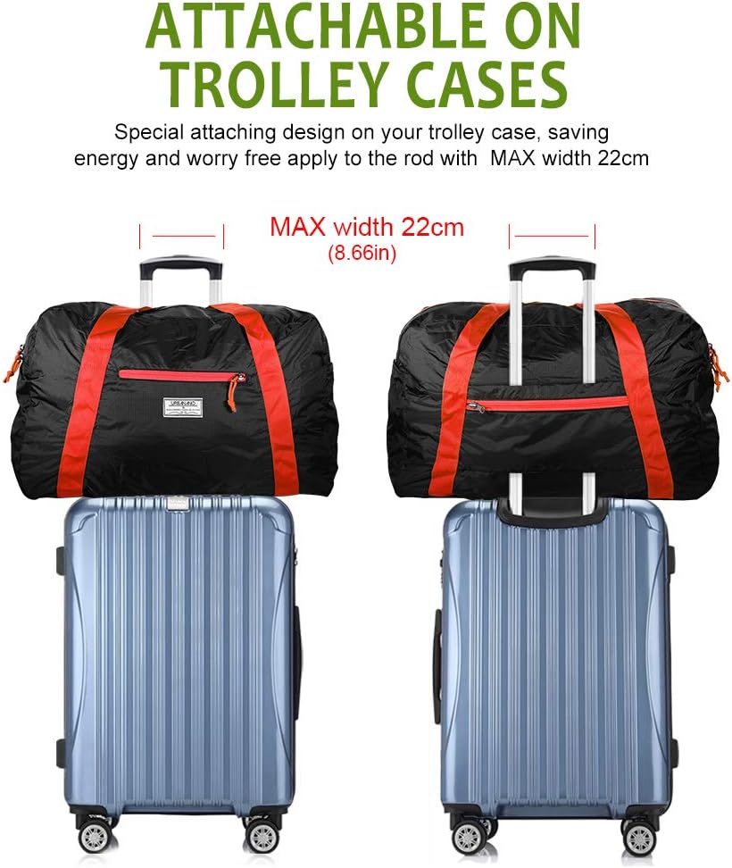 Foldable Duffel Bag, 46L Lightweight Travel Luggage Collapsible Backup Bag Sports Vacation
