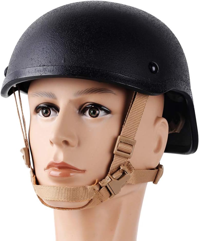 Helmet Chin Strap 4 Points for Tactical Fast/MICH/IBH Kevlar Bump Helmets Helmet Scrim, X-Nape Suspension System with Bolts and Screws Tan