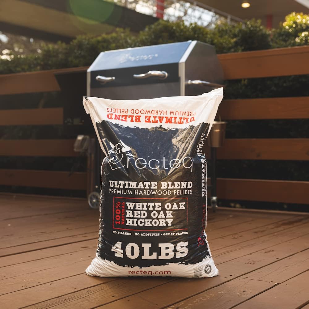 recteq Ultimate Premium Hardwood Grilling Cooking Pellet Barbecue BBQ Grill Smoker Blend with Red Oak, White Oak, Hickory Wood Pellets for Smokers