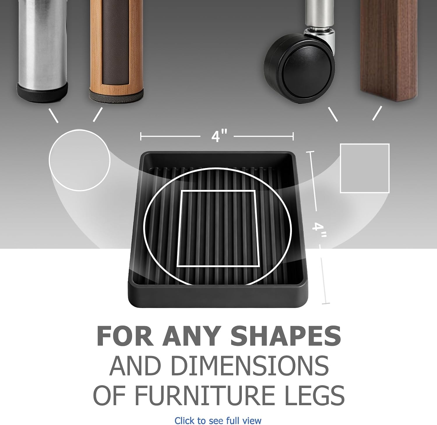 Yelanon Furniture Coasters 8 Pcs 3" Square Brown Caster Cups for Hardwood