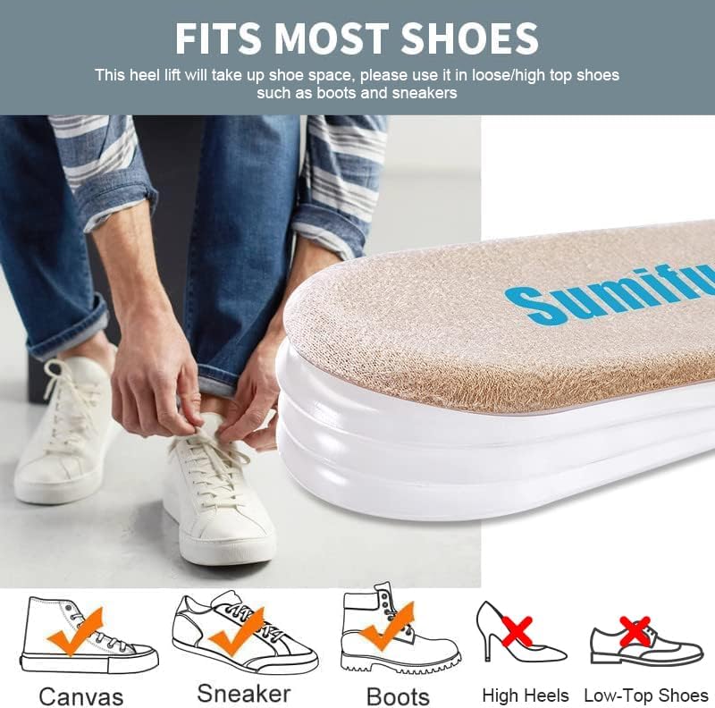 Sumifun Heel Lift, 4-Layer 1 Inch Gel Shoe Lifts for Women Uneven Legs, Adjustable Orthopedic Heel Lifts for Heel Pain and Leg Length Discrepancy